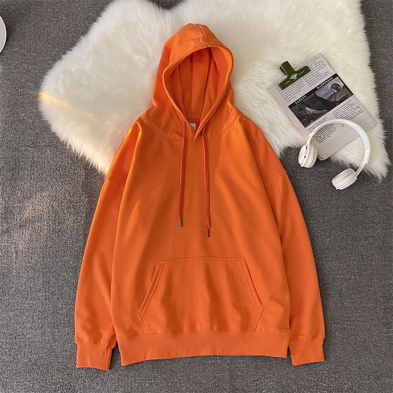 Advbridge Korean Men's Solid Color Sweatshirt Hoodies 2023 Casual Hooded Pullovers Hoodie Warm Fleece Male Loose Man Clothing 3XL