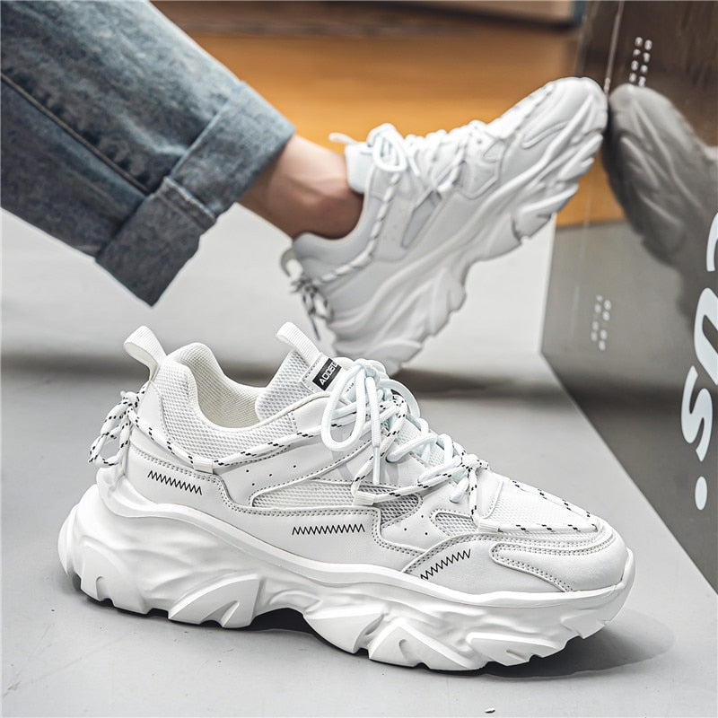 Advbridge Mesh Mens Sports Tennis Shoes Breathable Outdoor Running Summer Fashion Chunky Sneakers Platform Comfortable Trainers Footwear