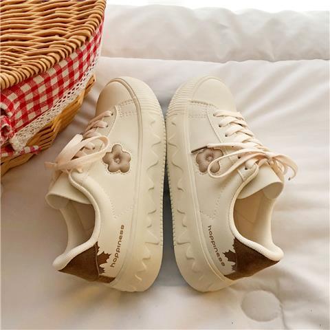 Advbridge Japanese Platform New Sneakers Flower Kawaii White Sports Casual Canvas Shoes Flat Vulcanize Lolita Tennis Running