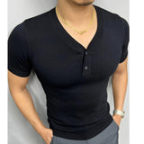 Advbridge Knitted Short Sleeved T-shirt Men Summer Streetwear Korean Solid Color Top Camisa Masculina Tee Shirt Homme Multicolor