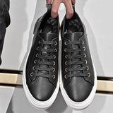 Advbridge Luxury White Men's Casual shoes High Quality Lace-up outdoor flats Genuine Leather man Sneakers Brand Black Designers Footwear