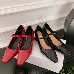 Advbridge 2023 new spring women pumps natural leather 22-24.5cm length cowhide+sheepskin square toe Mary Jane shoes low heel brogue