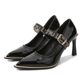 Advbridge New European and American Retro Style with Temperament High Heels Pointed Patent Leather Stiletto Fashion Women's Shoes