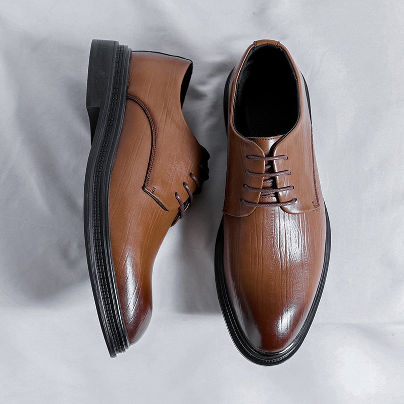 Advbridge Mens Shoes Leather Outdoor Men Casual Business Oxford Shoes Fashion Style Lace Up  Dress Shoes Casual Flats Shoes Size 38-44
