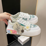 Advbridge Bread Canvas Shoes for Women Spring 2023 Round Toe Classic All-match Casual Breathable Thick Bottom Student Sneakers