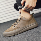 Advbridge Hot Fashion Business Men Boots Lace-Up Casual Platform Ankle Man Shoes Leather Casual Boots Street Lightweight Boots Size 38-44