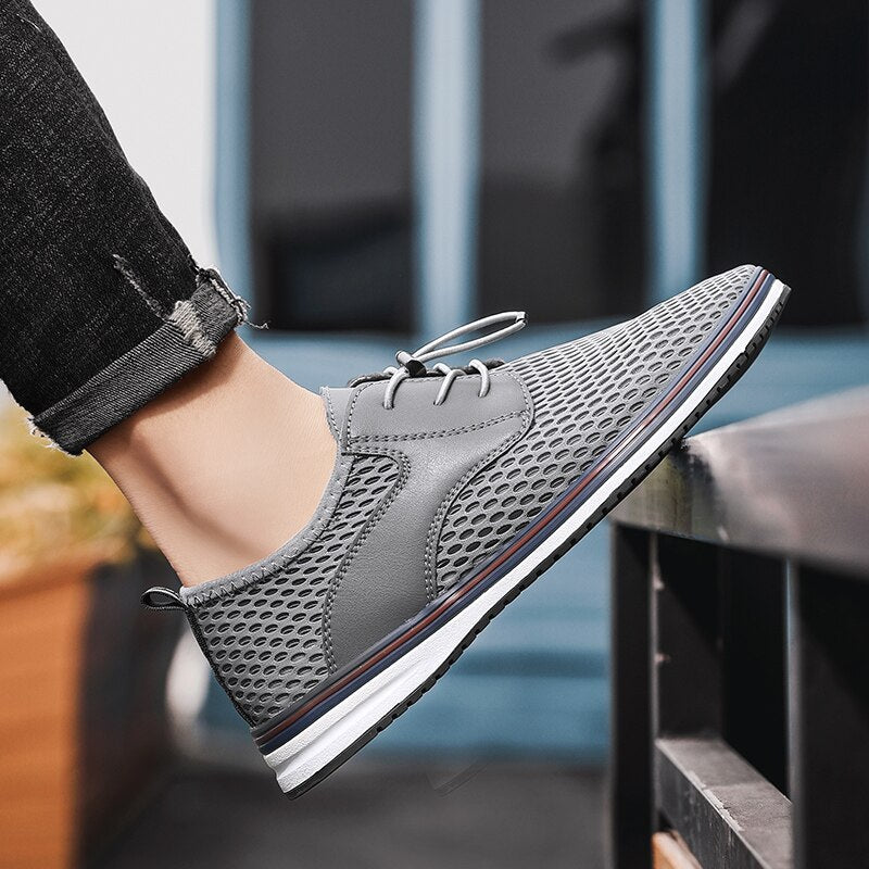 Advbridge Summer Mens Casual shoes Fashion Hollow Out Breathable Business Shoes low top Outdoor Flats Comfy Walking Sneakers Mocassin