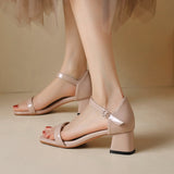 Advbridge Summer Shoes For Women Sandals 2023 Flip Flops Low Heels Ankle Straps Pink White Party Wedding Shoes Female Large Size 44 50