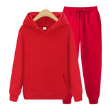 Advbridge new Men&#39;s ladies casual wear suit sportswear suit solid color pullover + pants suit autumn and winter fashion suit