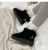 Advbridge Snow Boots Women's Short Tube Thickened Cotton Shoes Winter Suede Platform Keep Warm Plush Women Ankle Boots Girls Black