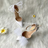 Advbridge new style pink white black satin silk open in the middle ankle strap party evening dress shoes for women 12cm high heel