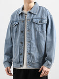 Advbridge 2023 New Men's Denim Jacket Plus Size Streetwear Turn Down Collar Black Blue Denim Cotton Coats Male Casual Jean Jacket 8XL