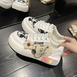 Advbridge Bread Canvas Shoes for Women Spring 2023 Round Toe Classic All-match Casual Breathable Thick Bottom Student Sneakers
