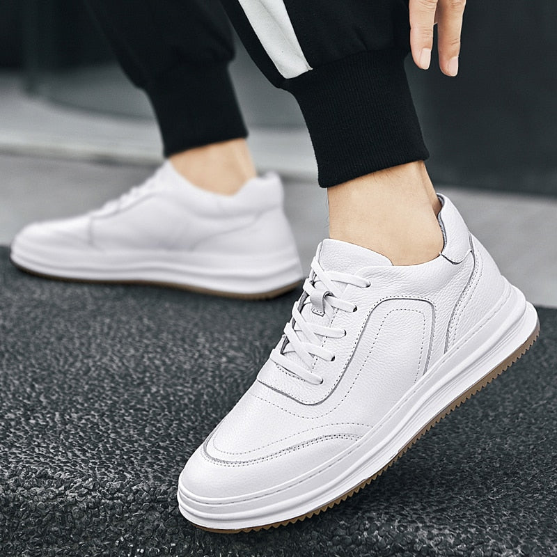 Advbridge High Quality Men Sneakers Genuine Leather Men Shoes Luxury School Shoes for Man Fashion Skate Shoes Men Vulcanize Shoes Upscale