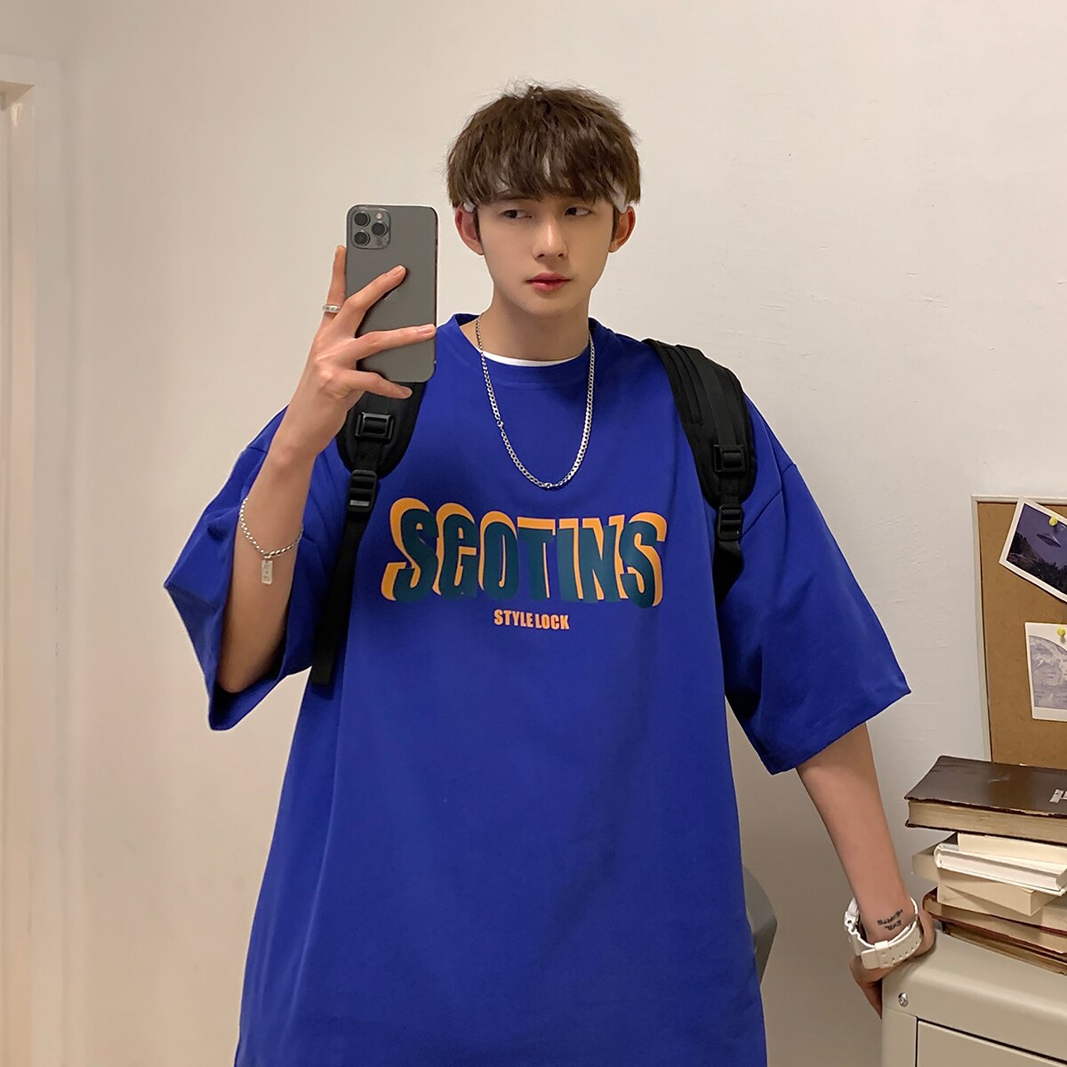 Advbridge Oversized Letter Print Cotton T Shirts Mens Summer Fashion Graphic Streetwear Teenage Loose Crewneck Pullover Tops Casual Tees