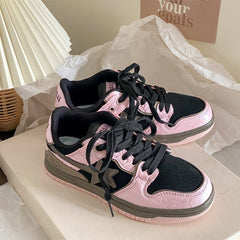 Advbridge Platform Sneakers Women New Brand Casual Female Vulcanized Shoes Sneakers Spring Autumn Lace Up Woman Flats Shoes Ladies Pink