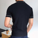 Advbridge Fashion Short Sleeve Tee Men 2023 Summer Stitch Color Polo Shirts Casual  Men Clothing New Lapel Button-up Slim t Shirt Top