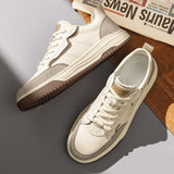 Advbridge Fashion Mens Casual Leather Shoes Lace Up Men Sneakers New Trend Outdoor Footwear British Fashion Male Retro Classic Skate Shoes