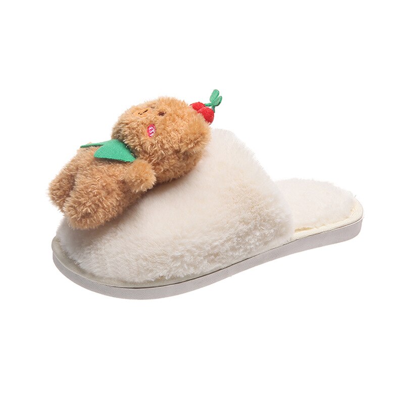 Advbridge Slippers Casual Fur Shoes Slipers Women Slides Low Cover Toe Luxury Plush Soft Flat Rome Autumn with fur Short  Shoes Women