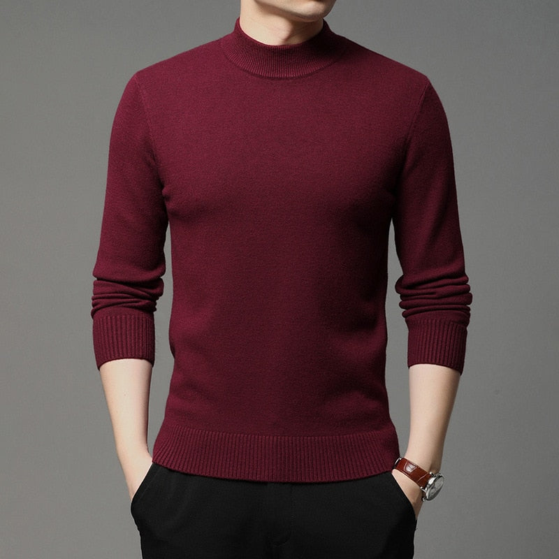 Advbridge Autumn and Winter New Men Turtleneck Pullover Sweater Fashion Solid Color Thick and Warm Bottoming Shirt Male Brand Clothes