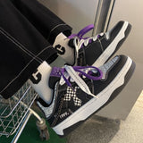 Advbridge Y2k Harajuku Mens Sneakers Platform Graffiti Breathable Vintage Cross Patch Trainers Shoes Chain Lightweight Comfortable Shoes