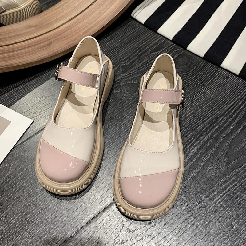Advbridge Round Head Kawaii Vintage Elegant Pu Mid Heel Women Mary Jane Shoes Spring New Japanese College Style Retro French Lolita Shoes