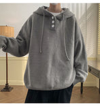 Advbridge Autumn Winter Fashion Casual Men's Loose Cool Boys Soft Solid Pullover Sweater Hoodie Bandage