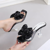 Advbridge 2023 Summer High Heels Shoes Women Modern Sandals Flower Shoes Brand Women Sandals Ladies Heels Black Blue Plus Size 42 A3536