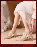 Advbridge BRIDAL SHOES BRIDAL SHOES Flat Bottomed New Winter Pregnant Women Clothes Main Wedding Dress Two Wear Not Tired Feet