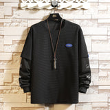 Advbridge Men's Clothing Cotton Sweatshirt Hip Hop Chic Striped Harajuku Sweatshirts Oversized Patchwork sleeves Retro Korean Hoodie