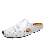 Advbridge Summer Half shoes for mens Lightweight  soft loafers Classic Breathable  half Slippers Hollow Out Beach Shoes new Moccasins