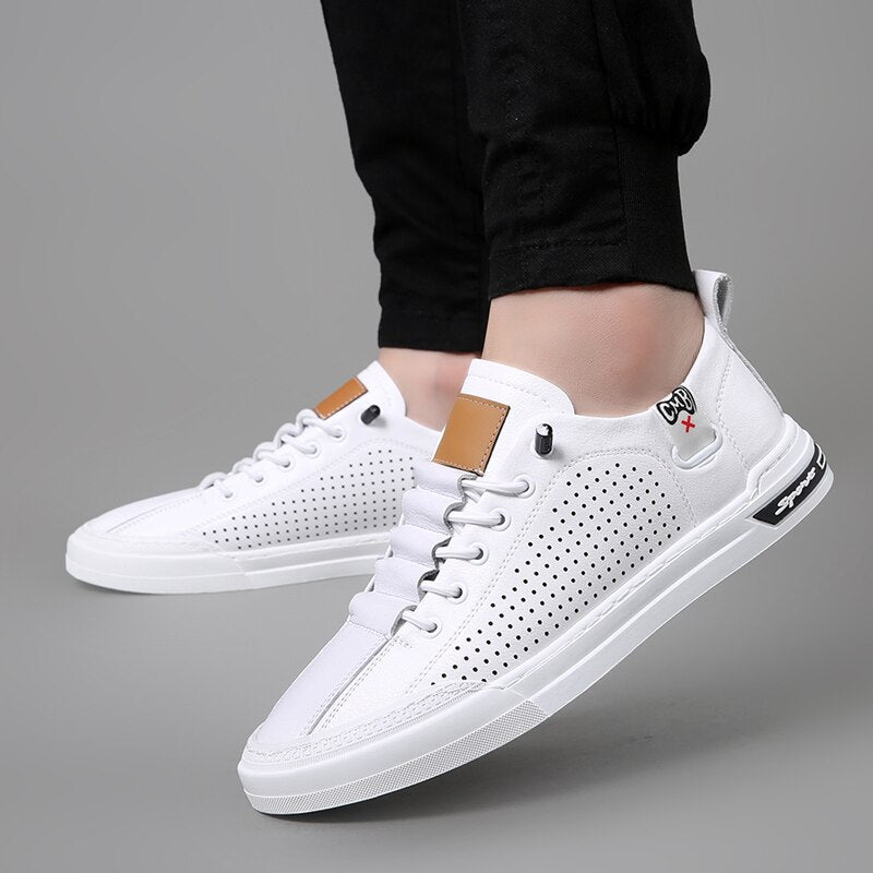 Advbridge Brand Men Shoes Outdoor Breathable Sneakers Moccasins New Fashion Mens Casual Shoes Italian Genuine Leather Men skate shoes