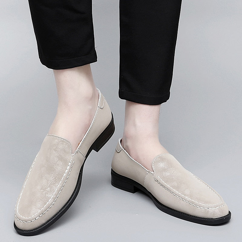 Advbridge British Style Leather Shoes Men's Drive Ship Shoes Summer Breathable Soft-soled Small Leather Shoes Men's One-step Soybean Shoes