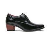 Advbridge Black Elegant Dress Shoes Men Heels Shoes Comfortable Leather Wedges Formal Shoes Men Office Footwear Zapatos Hombre Vestir