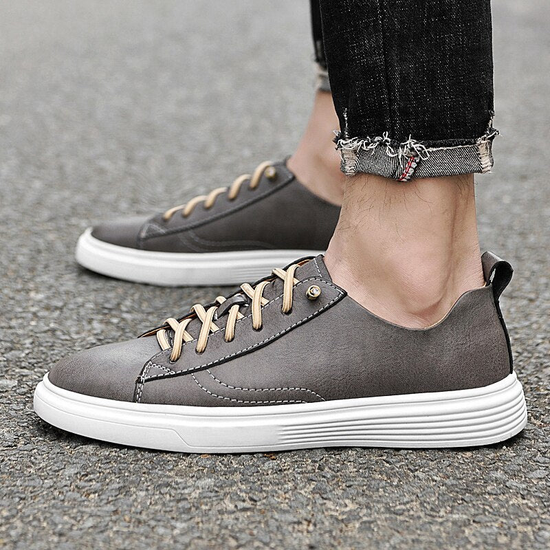 Advbridge Genuine Leather Men Shoes Luxury Brand England Trend Casual Shoes Men Sneakers Breathable Leisure Male Footwear Chaussure Homme
