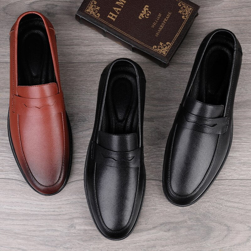 Advbridge Luxury Brand Business Formal Oxford Casual Slip on Male Shoes British Style Fashion Classic Elegantes Retro Shoes for Man