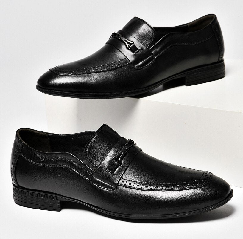 Advbridge Men Brogue British Oxford Dress Shoes Big Size 49 Male Gentleman Leather Footwear Flats Men Loafers Vintage Genuine High Quality