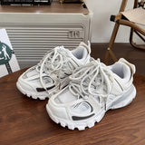 Advbridge Female Male Dad Shoes Adult Platform Trainers Stylish Casual Chunky Sneakers For Women Men White Sport Thick Sole Footwear