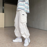 Advbridge White/Green/Black Casual Pants Men Fashion Pocket Cargo Pants Men Streetwear Loose Hip Hop Wide Leg Pants Mens Trousers M-2XL