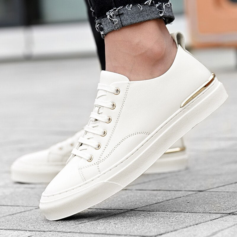 Advbridge Luxury White Men's Casual shoes High Quality Lace-up outdoor flats Genuine Leather man Sneakers Brand Black Designers Footwear