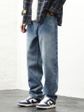 Advbridge Spring Summer Black Blue Men's Jeans Streetwear Denim Cotton Straight Baggy Pants Casual Hip Hop Loose Wide Jeans Trousers