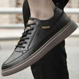 Advbridge genuine Leather Men Shoes Casual Loafers Lace Up cow Leather Shoes Men Flats Hot Sale Moccasins Walking Shoes men Sneakers