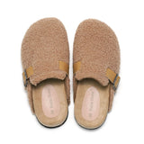 Advbridge Women Fleeces Cork Slippers Autumn Winter Female Comfortable Mules Shoes Ladies Soft Home Shoes Outdoor Non Slip Slides
