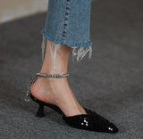 Advbridge Women Pumps Glitters Nightclub Summer Shoes Sandal Elegant Women Party Pumps Wedding Shoes On Heels 6 CM Kid Suede Pointed Toe