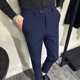 Advbridge 40 42 Summer Ankle Length Business Dress Pants Men Casual Office Social Suit Pant Wedding Party Streetwear Trousers Men Clothing