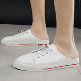 Advbridge Summer Luxury Half Drag Men Shoes Casual Slippers slip-on Breathable Flats Fashion British Style Moccasins shoes Plus size 36-46