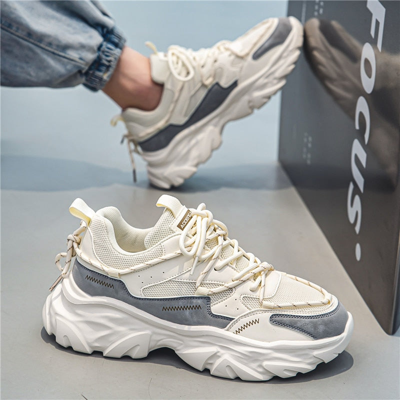 Advbridge Mesh Mens Sports Tennis Shoes Breathable Outdoor Running Summer Fashion Chunky Sneakers Platform Comfortable Trainers Footwear