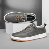 Advbridge High Quality Mens Casual Shoes Genuine Leather All-match Men Shoes Light Comfy Sneakers Men Vulcanized Shoes Lace-Up Skateboard