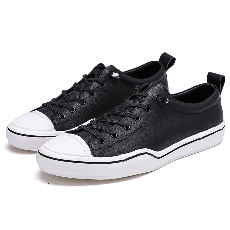 Advbridge Men's White Skateboard Shoes Men British Comfortable Sneakers Sports Canvas Shoes Vulcanized Shoes Social Leather School Shoes