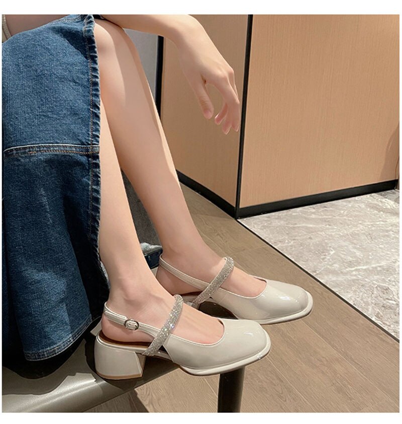 Advbridge Summer Shoes Women Sandals Fashion Office Lady Shoes Brand Women High Heels Sandals Woman Square Heel 5cm A4703